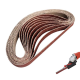 10pcs 60 to 600 Grit 15mm x 452mm Sanding Belts for Angle Grinder Sanding Belt Adapter
