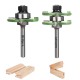 2pcs 1/2 or 1/4 inch Shank Tongue and Grooving Router Bit Set 3-Tooth T-Shape Adjustable Milling Cutter