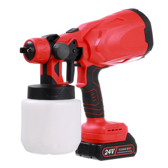 800mL Red/Blue Suction Type Cordless Paint Sprayer Electric Paint Woodworking Spray Gun