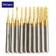 DB-M13 10pcs 0.8mm-3mm Carbide End Mill Engraving Bits For CNC Rotary Burrs