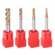 HRC58 Round Nose 4 Flutes End Mill Cutter 2R0.2-6R0.5 AlTiN Coating CNC End Mill Cutter