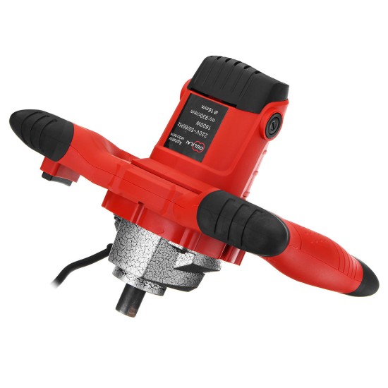 Electric Mortar Mixer 1600W Handheld Stirrer Paint Cement Grout Mixing 6 Speed