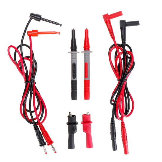 Electronic Multimeter Check Leads Kit with Alligator Clip Plunger Hooks Pen Point Set