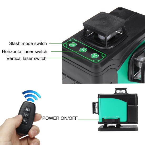 Laser Level 16 Lines 4D Self-Leveling 360 Horizontal And Vertical Cross Super Powerful Green Laser Beam Line Laser Level