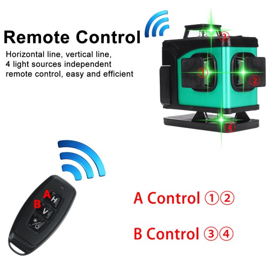 Laser Level 16 Lines 4D Self-Leveling 360 Horizontal And Vertical Cross Super Powerful Green Laser Beam Line Laser Level