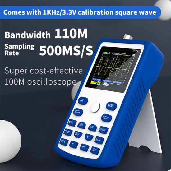 Professional Digital Oscilloscope 500MS/s Sampling Rate 110MHz Analog Bandwidth Support Waveform Storage