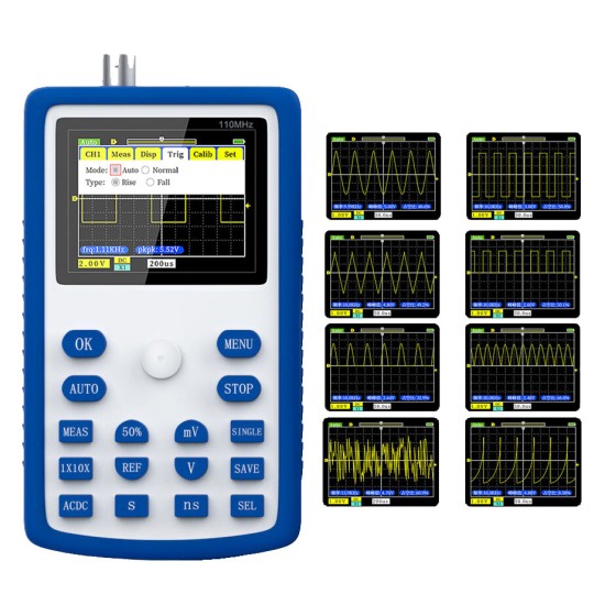 Professional Digital Oscilloscope 500MS/s Sampling Rate 110MHz Analog Bandwidth Support Waveform Storage