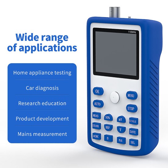 Professional Digital Oscilloscope 500MS/s Sampling Rate 110MHz Analog Bandwidth Support Waveform Storage