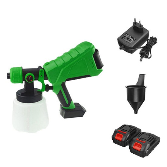 Green 1000ml Wide Pressure European Standard 5 Battery Lithium Battery Sprayer Paint Machine