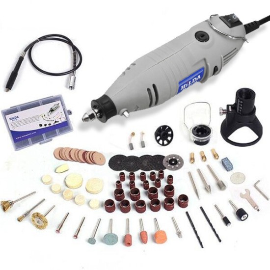 JD3323C 220V 150W Variable Speed Electric Grinder with 91pcs Accessories Mini Rotary Tool Drill