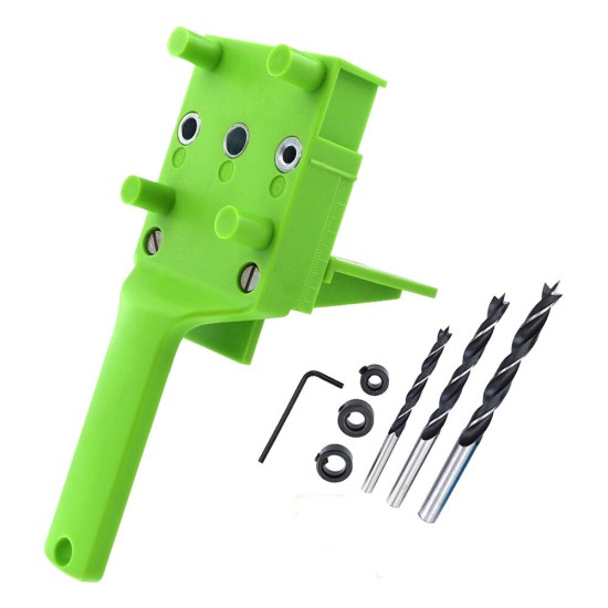 Hand-held Woodworking Dowel Jig Hole Punch Set with Storage Case ABS Plastic Wood Board Connection 6/8/10mm Hole Locator Tools