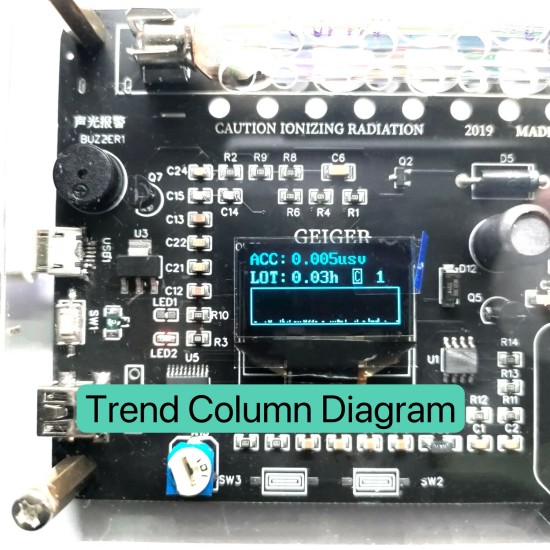 Handheld Assembled DIY Geiger Counter Kit Module Nuclear Radiation Tester X-ray γ-ray β-ray with OLED Display