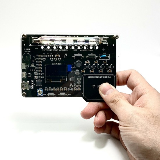 Handheld Assembled DIY Geiger Counter Kit Module Nuclear Radiation Tester X-ray γ-ray β-ray with OLED Display