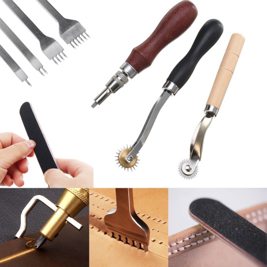 Leather Sewing Thread Carving DIY Leather Craft Tools Hand Stitching Kit Set