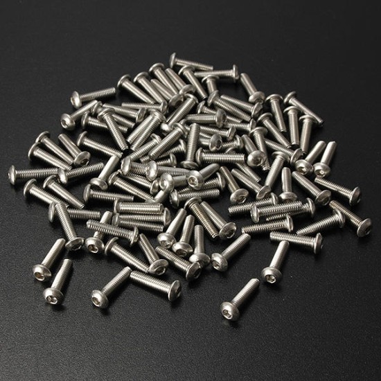 M3 Bolts Stainless Steel Screws Button Head Socket Cap 10 Size