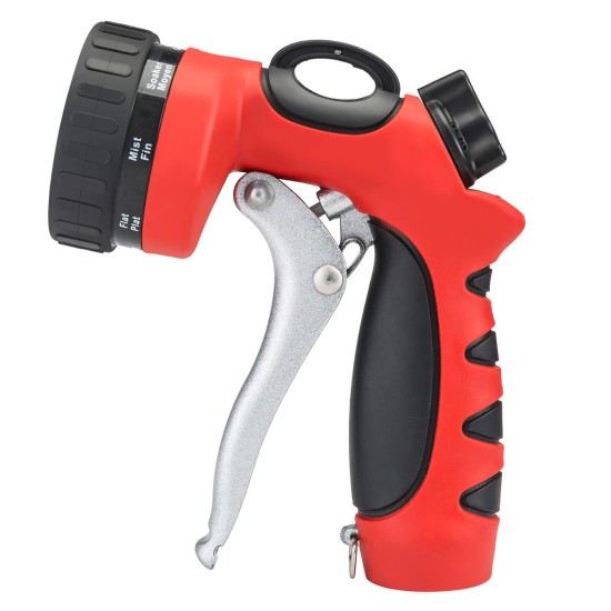 8 Patterns Hose Nozzle Heavy Duty Spray Nozzle High Pressure Laboring-Saving and Easy Storage