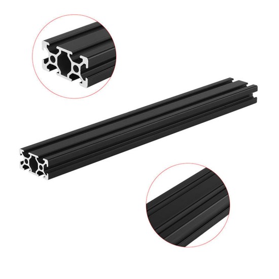 300mm Length Black Anodized 2040 T-Slot Aluminum Profiles Extrusion Frame For CNC