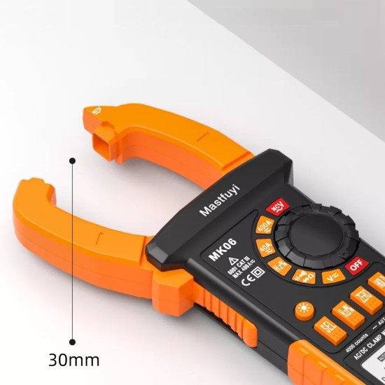 MK06 AC/DC Digital Clamp Meter T-RMS 4000 Counts Auto AC DC Current Voltage Resistance Capacitance Frequency Multimeter