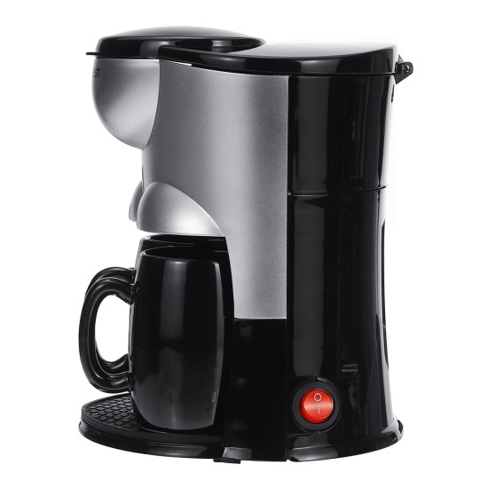 Mini Coffee Maker Ceramic Double Cup Automatic Home Small American Coffee Machine