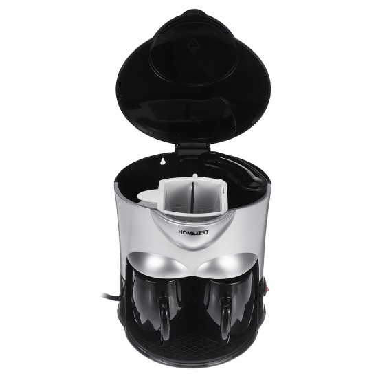 Mini Coffee Maker Ceramic Double Cup Automatic Home Small American Coffee Machine