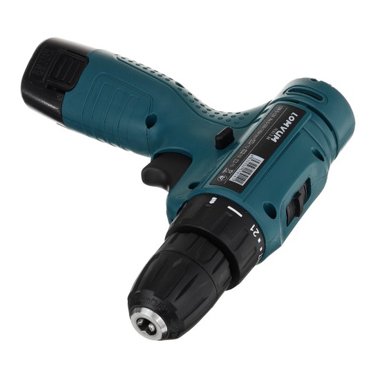 Multifunctional Electric Drill 21+1 Torque Screwdriver 12V Rechargeable Dual Speed Power Tools W/ 2pcs Battery