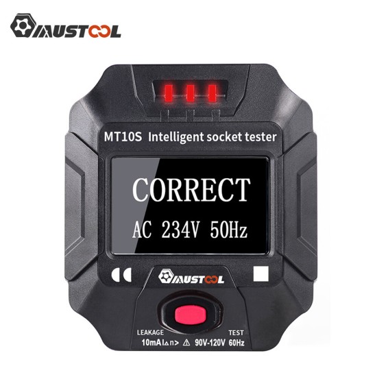 MT10S/MT10E Socket Outlet Tester Intelligent Detection Display Voltage Frequency RCD Tester