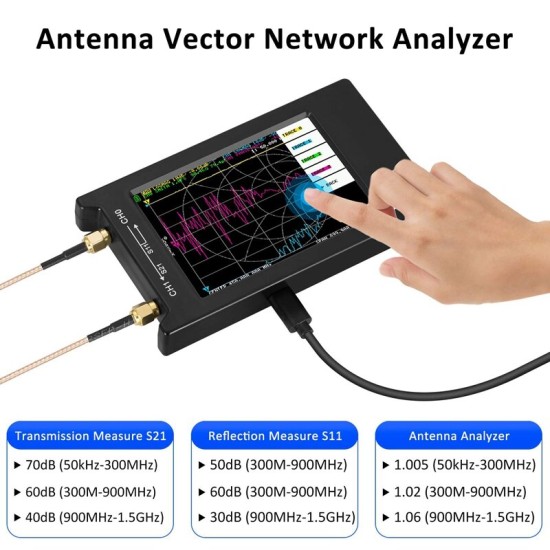NanoVNA-H4 4inch LCD 50KHz~1.5GHz VNA HF VHF UHF UV Vector Network Analyzer