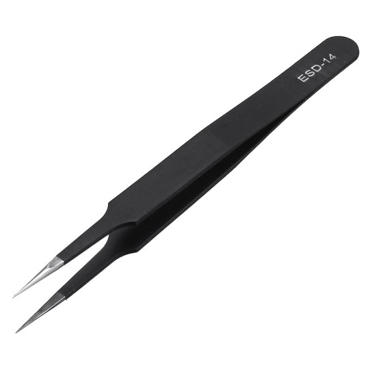 Stainless Steel Anti-static Curved Straight Tip Forceps Precision Soldering Tweezer Electronic ESD Tweezers Tool ESD-10/11/12/13/14/15