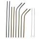 Stainless Steel Straw Set Long Metal Environment-Friendly Drinking Straws Kit With 2 Brushes Bag