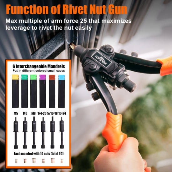 RG3 Hand Nut Riveter Complete 3 in 1 Types of Tasks with Extremely Labor-Saving