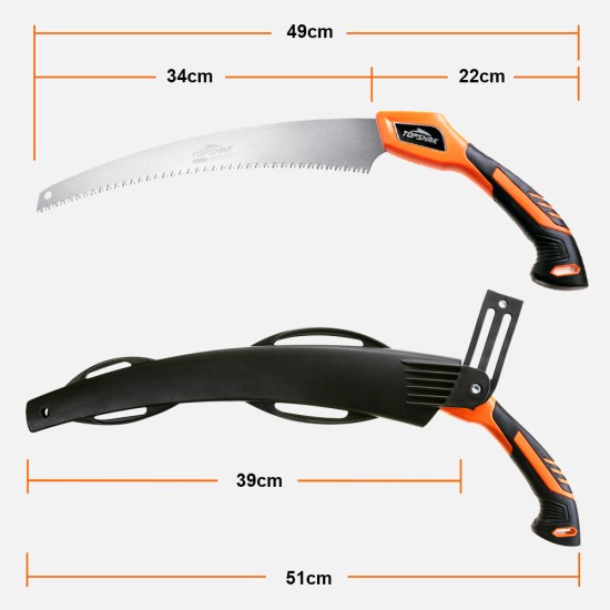 TS-DS4 350mm SK5 Steel Sharp Blade 3 Sided Razor Teeth Curved Saw for Woodworking Maintenance Tool
