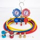 TS-VP1&VP2 3Way AC Diagnostic Manifold Gauge Set Fits R12 R22 R134A R410A Refrigerants Designed for Diagnostic Recovery Evacuation Manifold Gauge Set