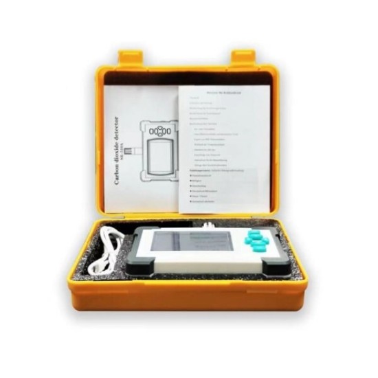 Upgraded SR-510A Carbon Dioxide Monitor with Rechargeable Battery Portable CO2 Meter Tester CO2 Sensor with PDF Output Function