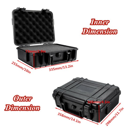 Waterproof Hard Carry Tool Case Bag Storage Box Camera Photography Sponge Tool Case