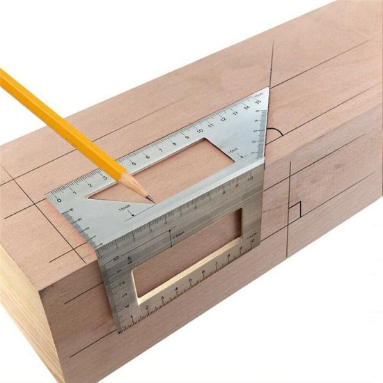 Multifunctional 45/90 Degree Square Angle Ruler Gauge Measuring Woodworking Tool