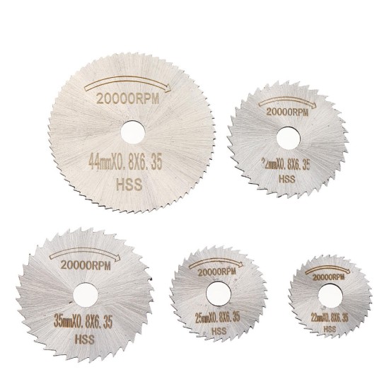 6pcs HSS Circular Saw Blade Set with 3.2mm 6mm Extension Rod Shank for Rotary Tools