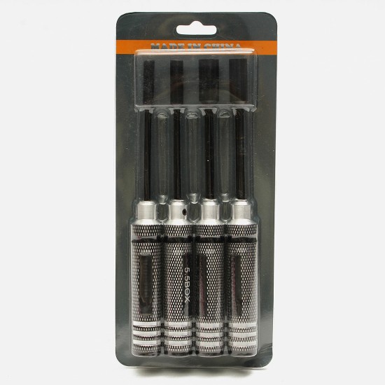 4pcs Metal 4.0/5.5/7.0/8.0mm Hex Screwdriver Tools NUT Key Socket Screwdriver Wrench Set