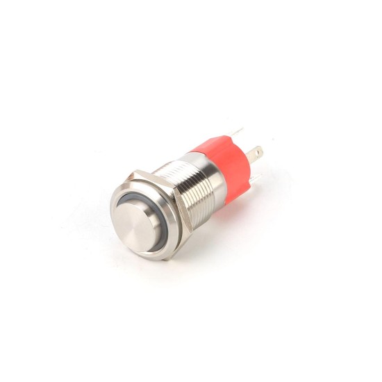 16MM 10A 250V 12V 4Pin LED Light Button Switch Momentary Reset Metal Push Button Switch