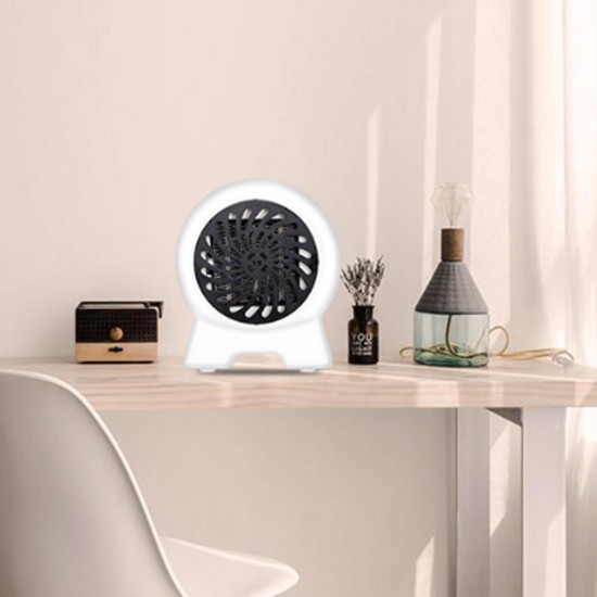 500W Mini Space Fan Heater Portable Electric Wall-outlet Heated Fan Furnace Warmer