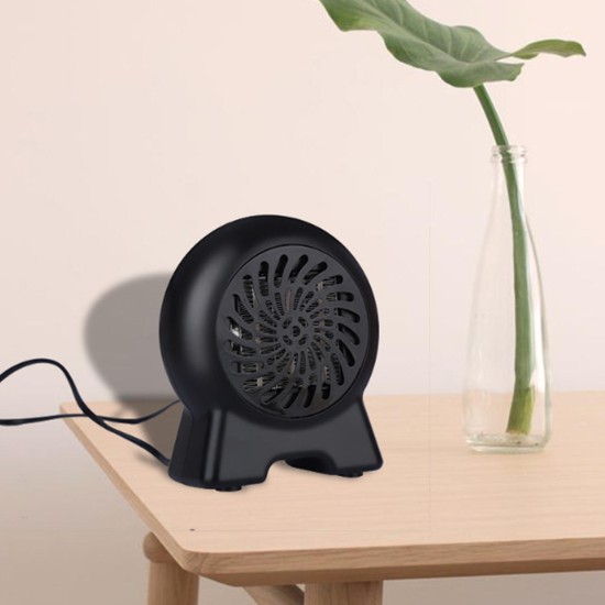 500W Mini Space Fan Heater Portable Electric Wall-outlet Heated Fan Furnace Warmer