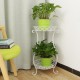 European Wrought Iron Metal Flower Pot Stand Double Floor Plant Rack