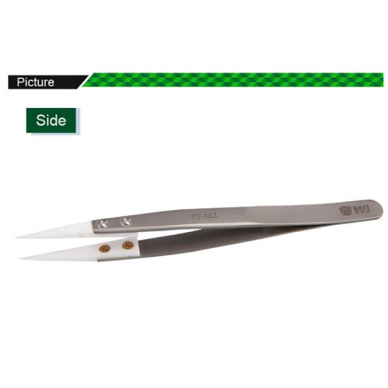 BST-72-MZ Non-inductive Ceramic Stainless Steel Handle Tweezer