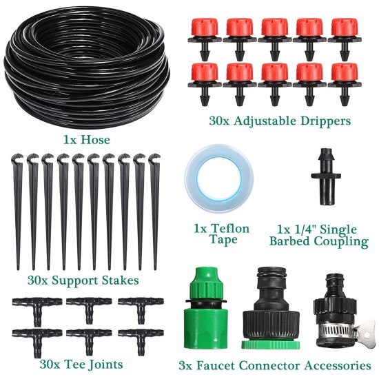 95pcs 82ft Micro Drip Irrigation System Plant Self Watering DIY Garden Hose