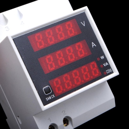 AC Volt Meter Ammeter Din Rail LED Multifunction Digital Meter