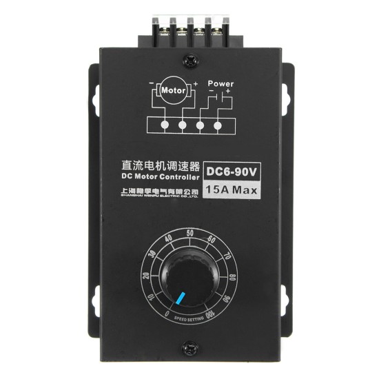 6V-90V 15A DC Motor Controller Speed Regulator PWM Module Controller Switch w/Shell