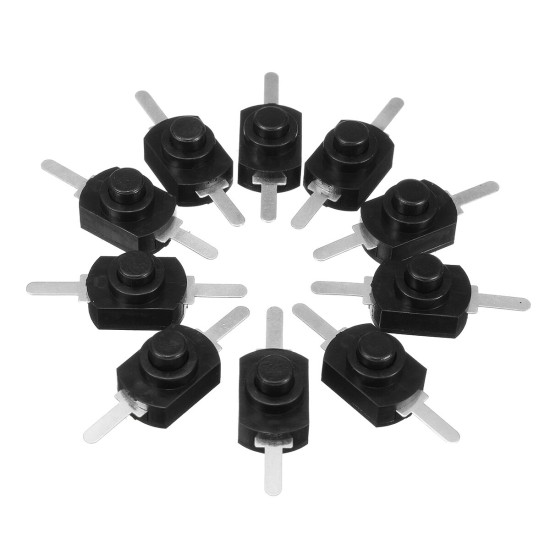 10Pcs 1A 30V DC 250V Black Latching On Off Mini Push Button Switch