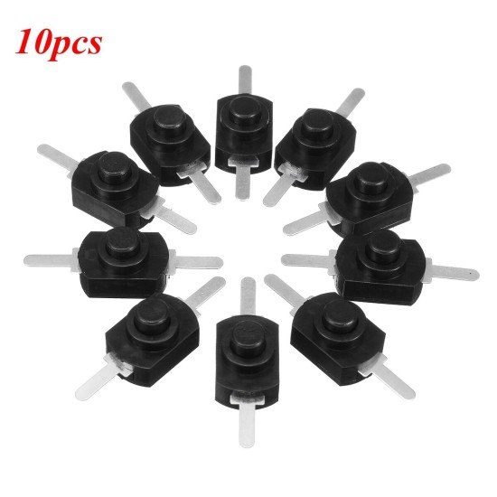 10Pcs 1A 30V DC 250V Black Latching On Off Mini Push Button Switch