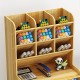 Pen Holder Storage Box Wood Pencil DIY Desktop Container Studentsk Case Rack