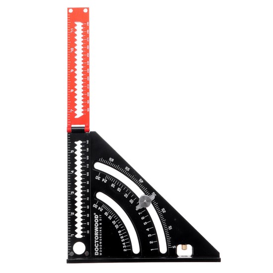 6 Inch Extendable Multifunctional Folding Triangle Ruler Carpenter Square with Base Precision Goniometer Multi-angle Measurement Woodworking Tools