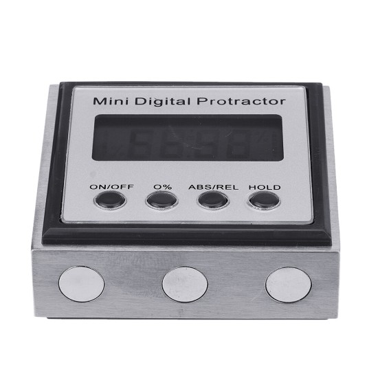 Stainless Steel 360 Degree Mini Digital Protractor Inclinometer Electronic Level Box Magnetic Base Measuring Tools